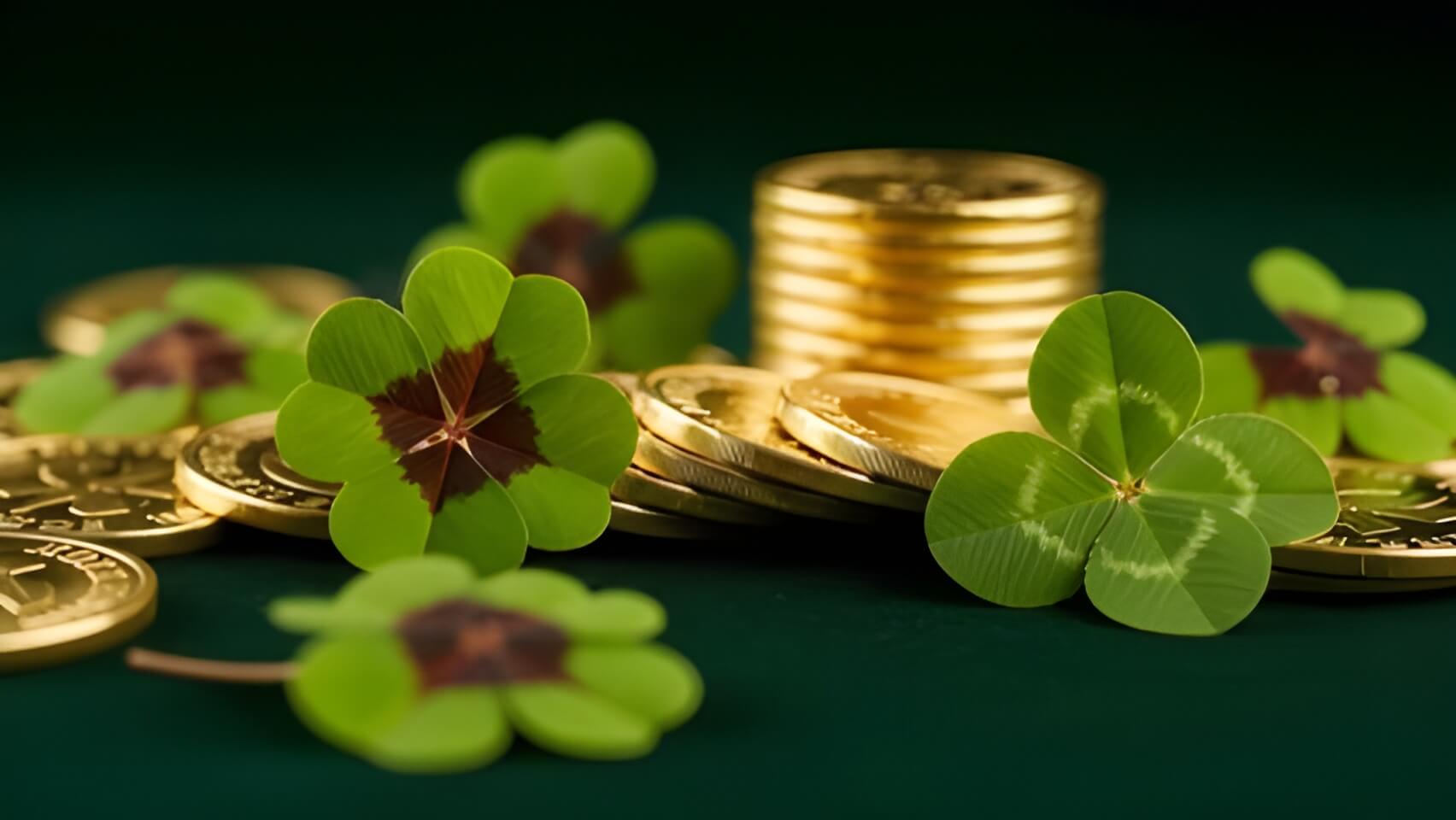 Casino atmosphere with green poker chips